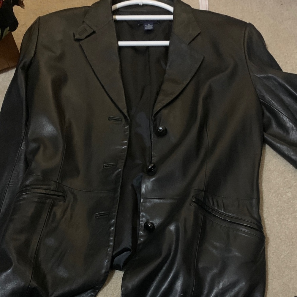 Ann Taylor Factory Black Leather Jacket